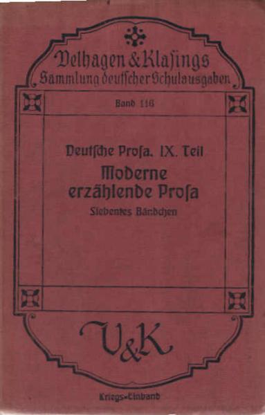 Moderne erzählende Prosa. 7. Bändchen.