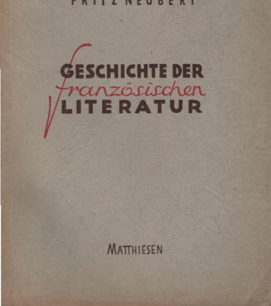 Geschichte der französischen Literatur.