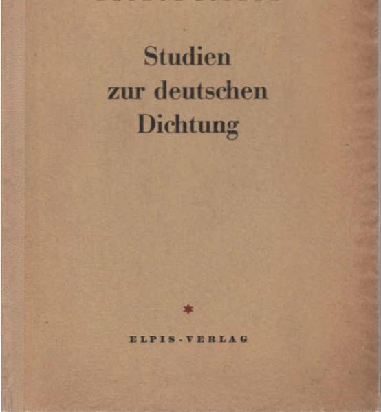 Studien zur deutschen Dichtung.