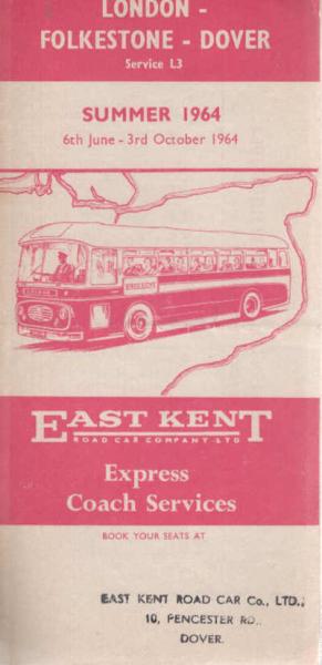 London - Folkestone - Dover Service L3. Summer 1964 6th June - 3rd October 1964