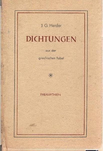 Dichtungen aus der griechischen Fabel : Paramythien.