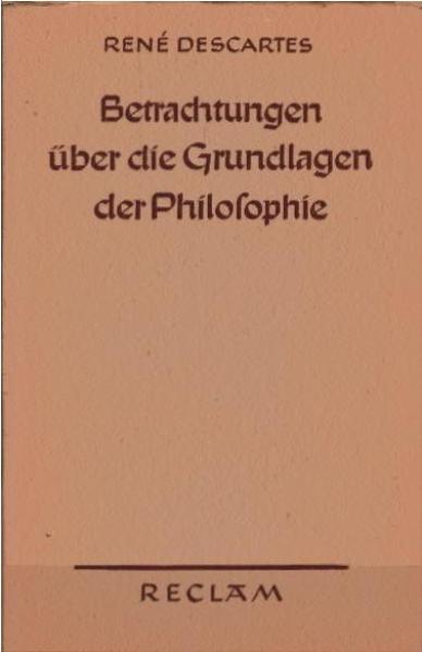 Betrachtungen über die Grundlagen der Philosophie.