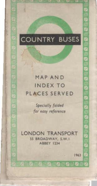 London Transport - 1963 Country Bus Map and Index to places served