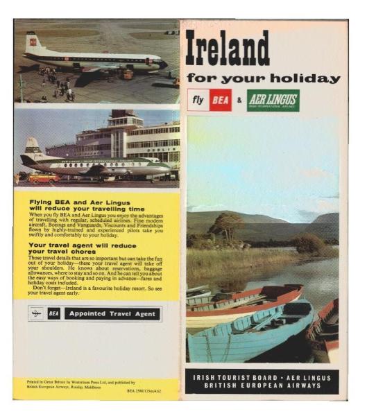 Ireland for your holiday. Flying BEA and Aer Lingus (Faltprospekt)