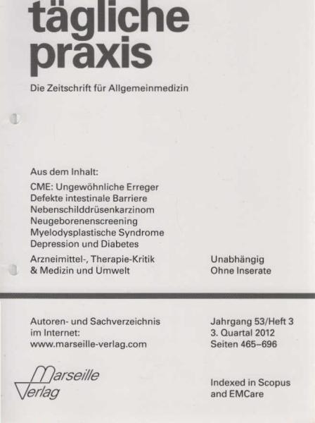 Tägliche Praxis. Die Zeitschrift für Allgemeinmedizin. Heft 3, Jahrgang 53.
