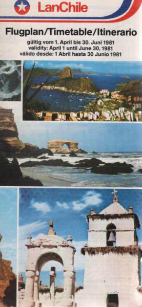Flugplan/Timetable/Itinerario gültig vom 1. April bis 30. Juni 1981