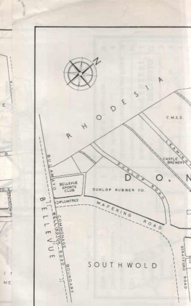 Bulawayo Simbabwe Kartenskizzen 1969