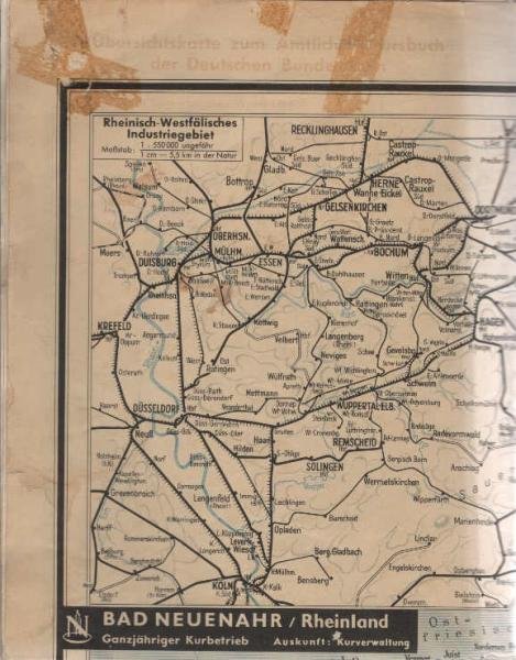 Deutsche Bundesbahn Kursbuchstelle Eisenbahnen Strecken- und Liniennetzplan 1964