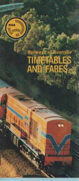 Railways of Australia Fahrplan Timetables and Fares 1980