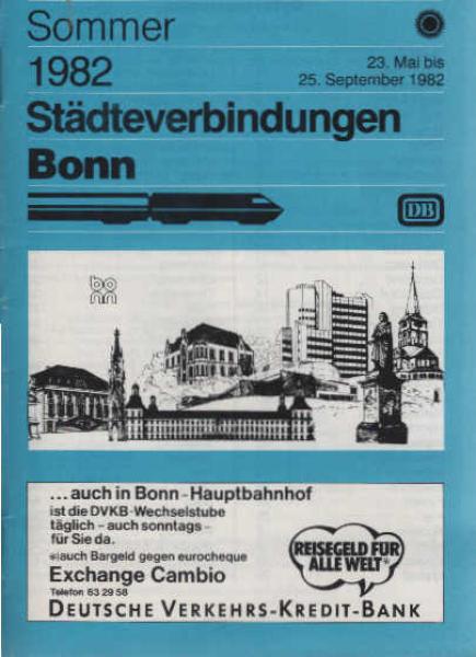 Städteverbindungen Bonn Sommer 1982. 23. Mai bis 25. September 1982.