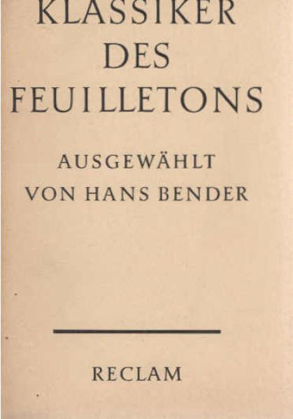 Klassiker des Feuilletons.