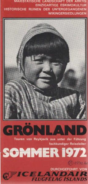 Icelandair Grönland Touren Sommer 1972 (Werbeprospekt)