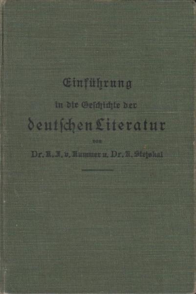 Einführung in die Geschichte der deutschen Literatur.