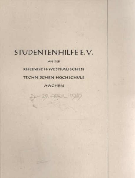 Programm anslässlich des Besuches durch studenden der eidgenössischen Technischen Hochschule Zürich. 26. März 1949.