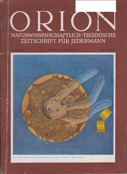 Orion. Illustrierte naturwissenschaftlich-technische Zeitschrift für Jedermann; 3. Jahrg., Heft 1, Januar 1948.