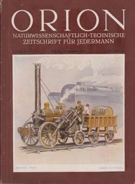 Orion. Illustrierte naturwissenschaftlich-technische Zeitschrift für Jedermann; 3. Jahrg., Heft 9/ September 1948.