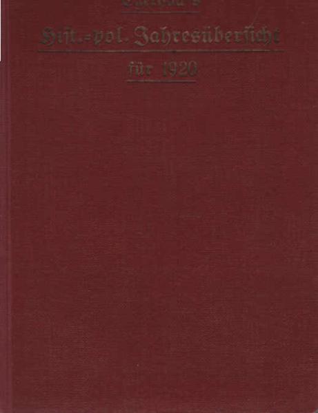 Egelhaafs historisch-politische Jahresübersicht Teil: 13.1920.