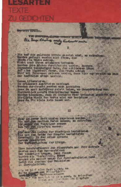 Lesarten : Texte zu Gedichten.