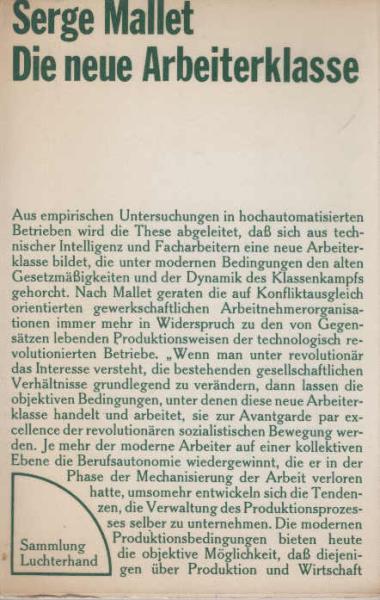 Die neue Arbeiterklasse.