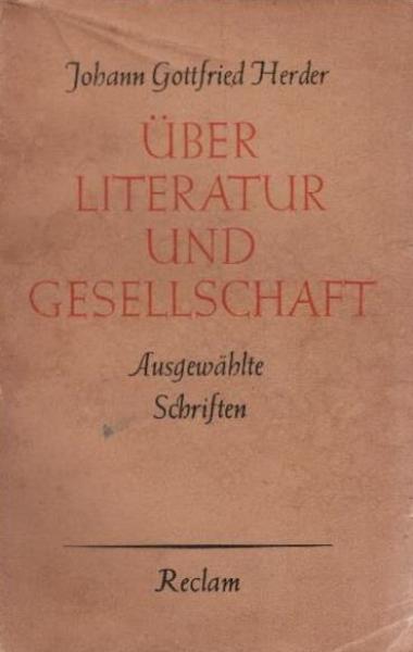 Über Literatur und Gesellschaft : Ausgewählte Schriften.