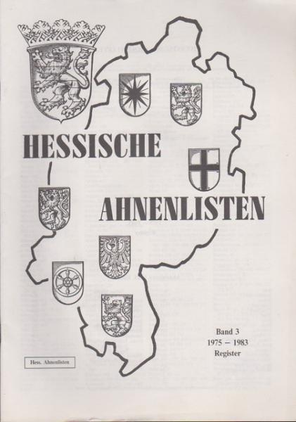 Hessische Ahnenlisten; Band 3, 1975-1983, Register.