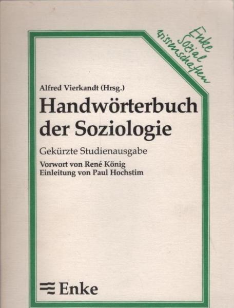 Handwörterbuch der Soziologie.