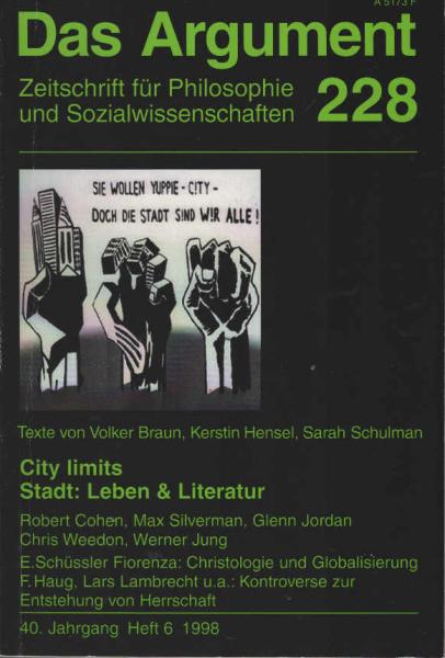Das Argument. Zeitschrift für Philosophie und Sozialwissenschaften. Nr. 228. City Limits: Leben und Literatur.