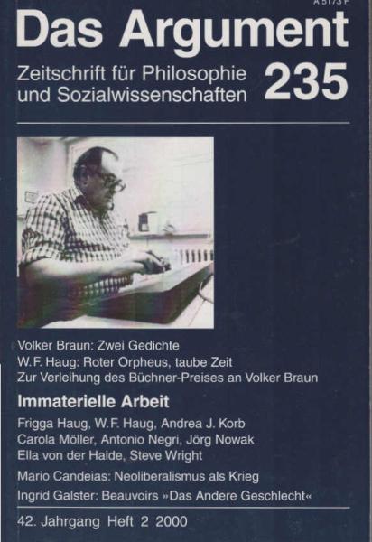 Das Argument. Zeitschrift für Philosophie und Sozialwissenschaften. Nr. 235., Immaterielle Arbeit