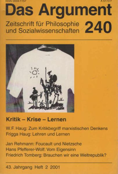 Das Argument. Zeitschrift für Philosophie und Sozialwissenschaften. Nr. 240., Kritik Krise Lernen