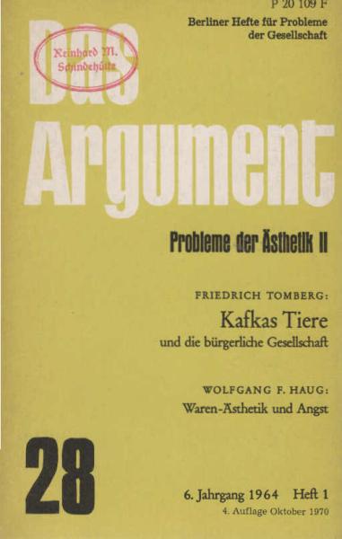 Das Argument. Zeitschrift für Philosophie und Sozialwissenschaften. Nr. 28 : Probleme der Ästhetik (2)