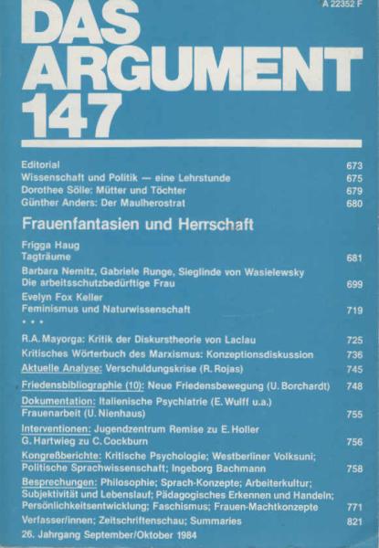Das Argument. Zeitschrift für Philosophie und Sozialwissenschaften. Nr. 147., Frauenfantsien und Herrschaft