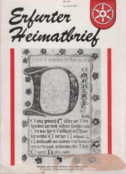 Erfurter Heimatbrief Nr. 26, 14. Juni 1973