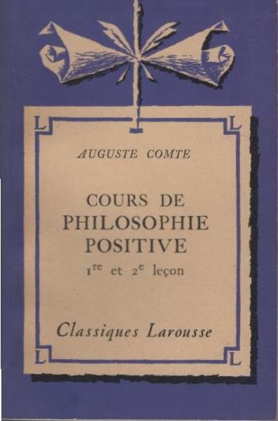 Cours de philosophie positive (1re et 2e lecon)