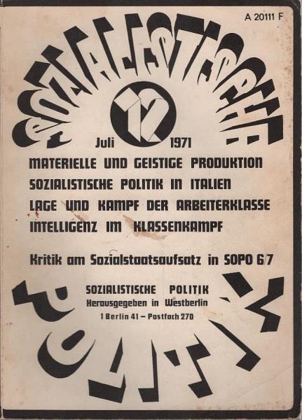 Sozialistische Politik; 2. Jahrgang, Heft 5, März 1970 : Die Konjunkturlage der BRD Anfang 1970 ...