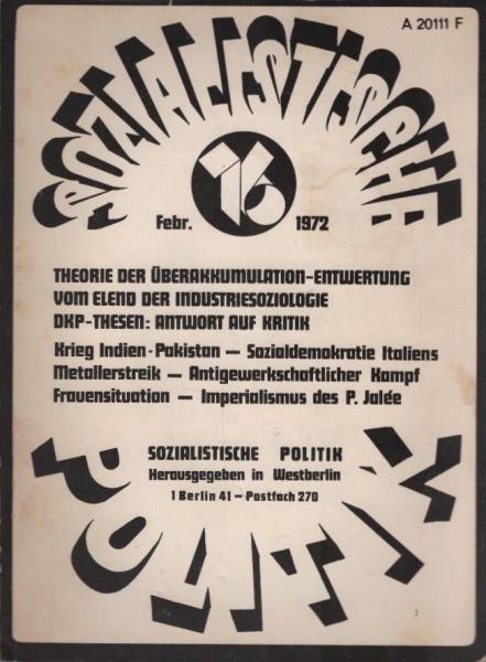 Sozialistische Politik; 3. Jahrgang, Heft 10, Februar 1971