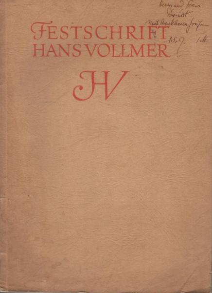 Zur Geschichte des Leipziger Sammelwesens. [Aus:] Festschrift Hans Vollmer