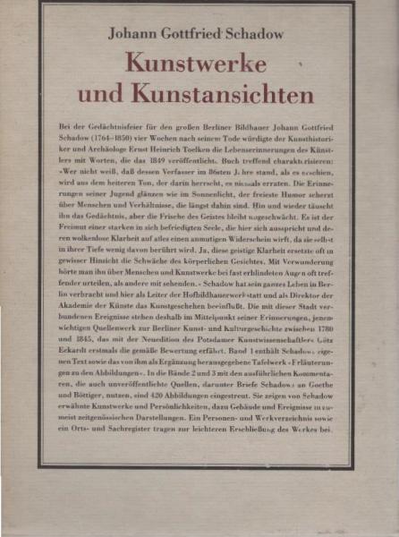 Kunstwerke und Kunstansichten : e. Quellenwerk zur Berliner Kunst- u. Kulturgeschichte zwischen 1780 u. 1845. 3 Bände im Schuber.