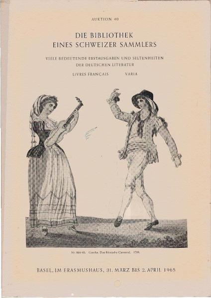 Auktion 40: Die Bibliothek eines Schweizer Sammlers