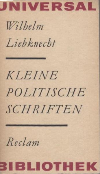 Kleine politische Schriften.