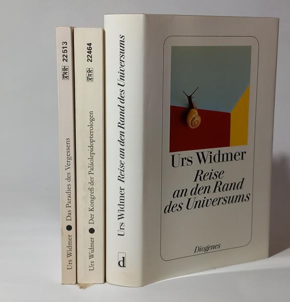Urs Widmer. 3 Bücher: Reise an den Rand des Universums / Der Kongreß / Das Paradies des Vergessens