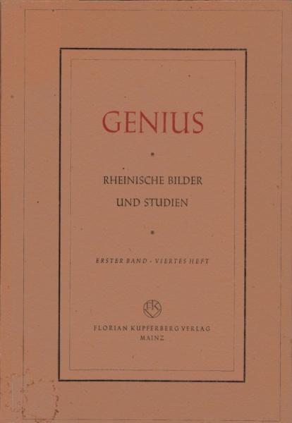 Genius : Rheinische Bilder u. Studien. 1. Band, 4. Heft