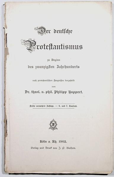 Der deutsche Protestantismus zu Beginn des zwanzigsten Jahrhunderts.