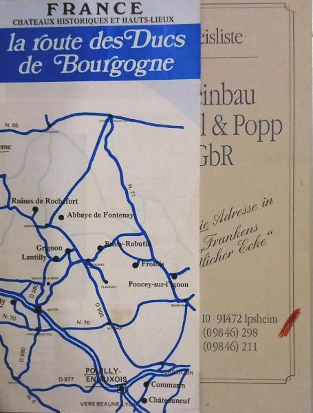 Faltblatt - La route des Dusc de Bourgogne. France Chateaux Historiques et Hauts-Lieux.
