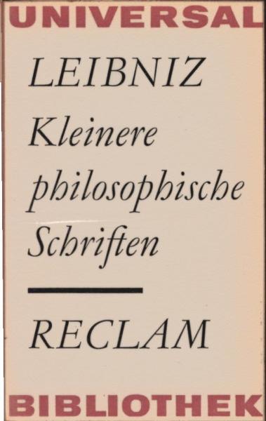 Kleinere philosophische Schriften.