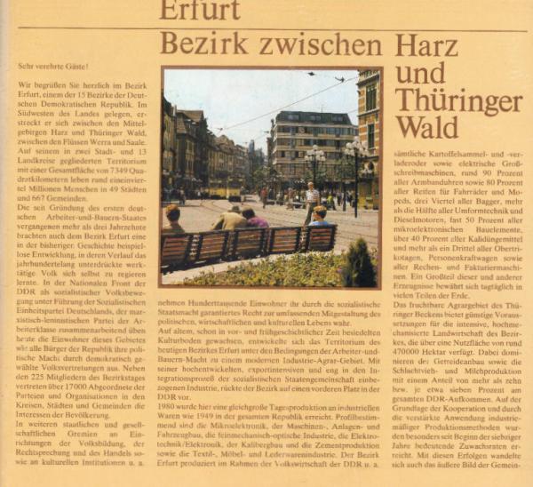 Erfurt, Bezirk zwischen Harz und Thüringer Wald.