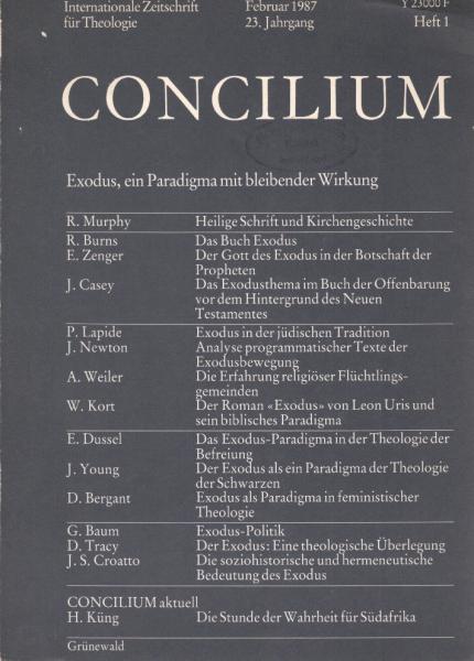 Concilium Internationale Zeitschrift für Theologie. 23. Jahrgang, Heft 1. Februar 1987.
