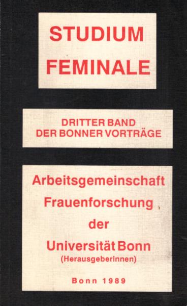 Studium Feminale : Bonner Vorträge. 3
