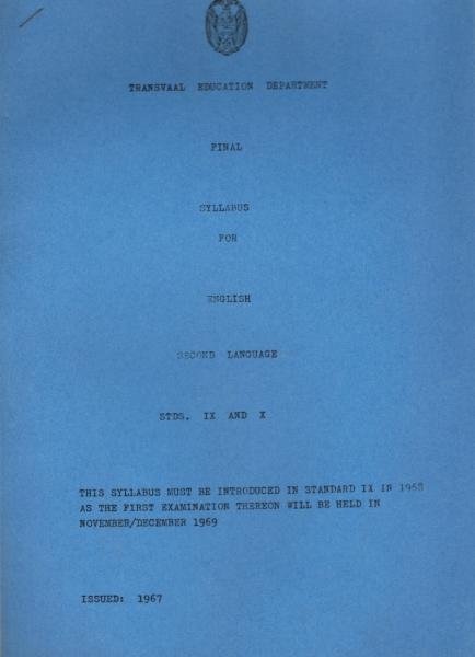 Final Syllabus for English Second Language Standarts IX and X