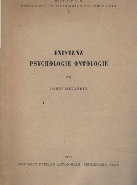 Existenz Psychologie Ontologie: Versuch einer Ordnung existenzphilosophischer Probleme Band 5