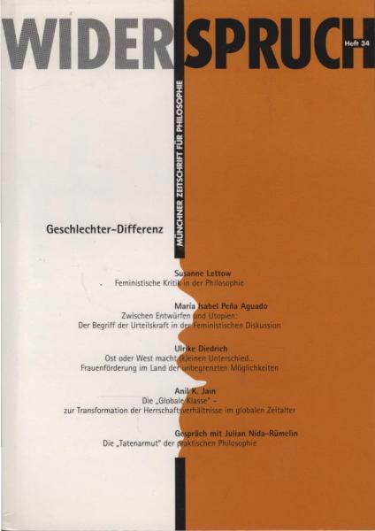 Widerspruch. Münchner Zeitschrift für Philosophie; Heft 34: Geschlechter-Differenz